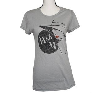 Posh AF Short Sleeve Gray Custom Tee Size Medium